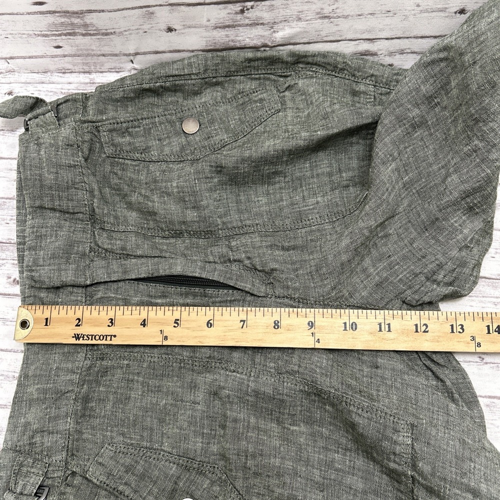 Athleta Pants Women's Size 8 Green Voyager Linen Relaxed Ankle Elastic Waist - Picture 8 of 10